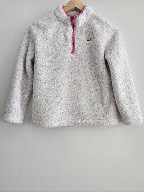 Vineyard Vines Girls Sherpa Fleece Quarter-Zip Pullover Size M (10-12)